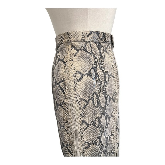 Helen Yarmak genuine vera pelle leather snakeskin print skirt, size 8 - Picture 8 of 14